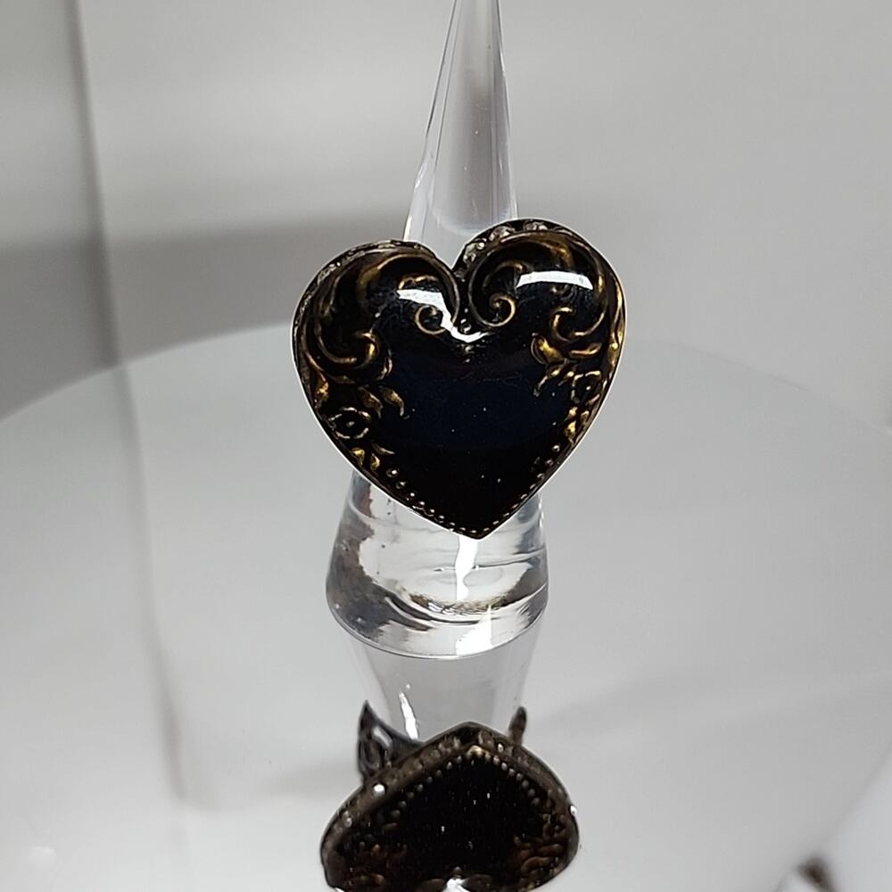 Ollipop USA Black Enamel Heart ❤️ Ring